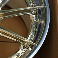 18-22 Inch Forged Wheels for BMW, Mercedes-Benz and Audi - S201 2-Piece Custom Gold Face Polished Lip Alloy Rims - photo 5