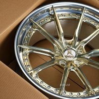 18-22 Inch Forged Wheels for BMW, Mercedes-Benz and Audi - S201 2-Piece Custom Gold Face Polished Lip Alloy Rims - photo 3
